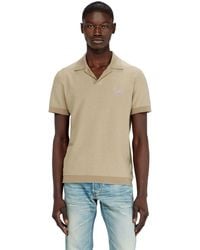 DIESEL - Bouclé-Knit Polo Shirt With Phoenix Logo - Lyst