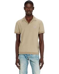 DIESEL - Bouclé-Knit Polo Shirt With Phoenix Logo - Lyst