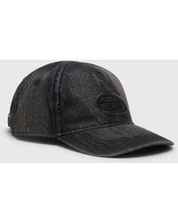 DIESEL - Denim Cap With Frayed Details And Embroidered Logo - Lyst