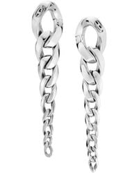 DIESEL - Stainless Steel Drop Earrings - Lyst