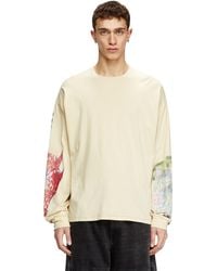 DIESEL - Long-Sleeve T-Shirt With Printed Graphics - Lyst