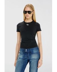 DIESEL - Slim T-Shirt With Metallic Oval D - Lyst