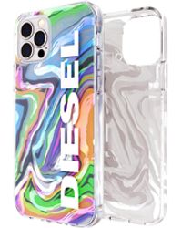 DIESEL Clear Case Digital Holographic For Iphone 12 / 12 Pro - Blue