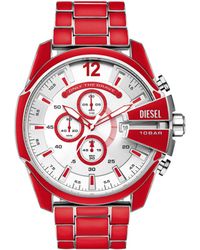 DIESEL - Mega Chief Stainless Steel And Enamel Chronograph Watch - Lyst