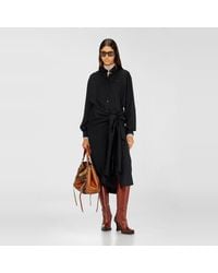 DIESEL - Midi Shirt Dress With Twisted Detail - Lyst