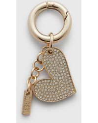DIESEL - Metal Heart Charm With Rhinestones - Lyst