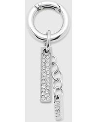 DIESEL - Charm With Rhinestone Pendant - Lyst