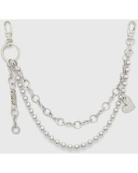 DIESEL - Layered Chain Charm With Heart And Pendant - Lyst
