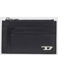 DIESEL - Leather Card Holder With Zip Pocket - Lyst