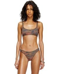 DIESEL - Camo-Bikini-Top Mit Ausgeschnittenem Logo - Lyst