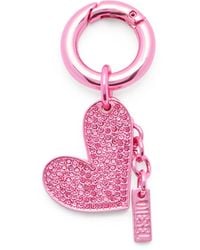 DIESEL - Metal Heart Charm With Rhinestones - Lyst
