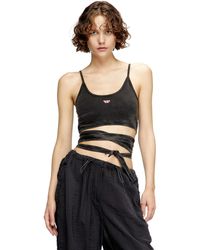 DIESEL - Denim-Look Vest Top With Wrap Ties - Lyst