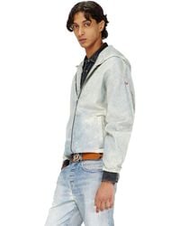 DIESEL - Hooded Joggjeans Jacket With Trompe L'Oeil - Lyst