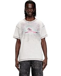 DIESEL - Regular T-Shirt With Print And Studs - Lyst
