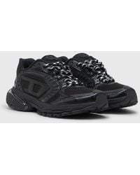 DIESEL - S-Pro-V-Dense-Monochrome Mesh Sneakers With Oval D Logo - Lyst