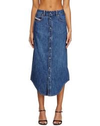 DIESEL - Denim Skirt With Front Buttons - Lyst