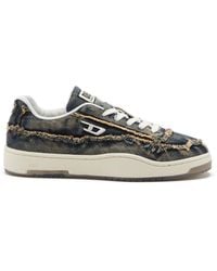 DIESEL - S-Tracker-D-Baskets en denim effiloché avec semelle transparente - Lyst