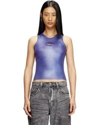 DIESEL - Camiseta Con Tirantes De Tejido En Canalé Metálico - Lyst