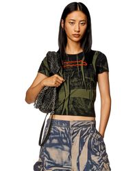 DIESEL - T-shirt With Creased Print - Lyst