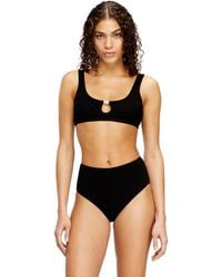 DIESEL - Bralette Cotton Rib With Jewel Oval D - Lyst