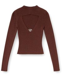 DIESEL - Ribbed Wool Jumper With Cut-Out - Lyst