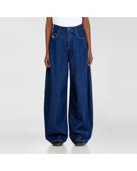 DIESEL - Relaxed Jeans High Waist 1987 D-Khelz, Dark, Button Fly - Lyst