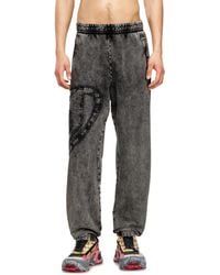 DIESEL - Organic Cotton Sweatpants With Oval D Patch - Lyst