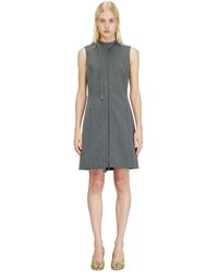 DIESEL - Tailored Midi Dress With Biker Neck Strap - Lyst