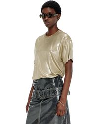 DIESEL - Jersey T-Shirt With Metallic Finish - Lyst