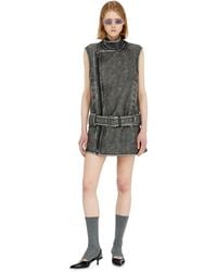 DIESEL - Biker-Style Mini Dress With Belt - Lyst