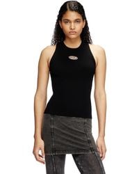 DIESEL - Top A Coste Con Logo Piccolo - Lyst