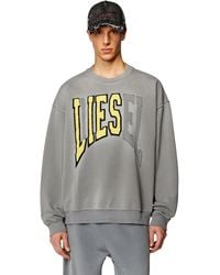 DIESEL - College Sweatshirt With Lies Patches - Lyst