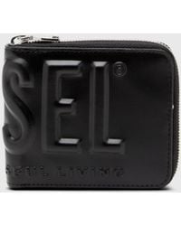 DIESEL - Leather Zip Wallet With Embossed Logo - Lyst