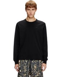 DIESEL - T-shirt à manches longues avec logo brodé - Lyst