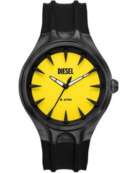 DIESEL - Streamline Three-hand Black Silicone Watch - Lyst