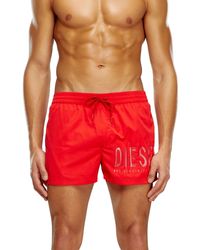 DIESEL - Swim Shorts With Tonal Logo - Lyst