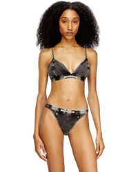 DIESEL - Denim-Effect Triangle Bra - Lyst
