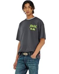 DIESEL - Cotton T-Shirt With Flock Graphic - Lyst
