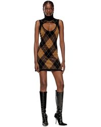 DIESEL - Wool Dress With Argyle Pattern - Lyst