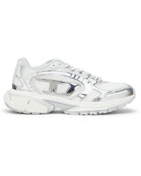 DIESEL - S-pro-v-dense-metallic Mesh Sneakers With Oval D Logo - Lyst