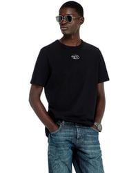 DIESEL - T-Shirt With Metallic Oval D - Lyst