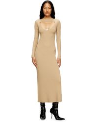 DIESEL - Midi Wool Dress With Inlay - Lyst