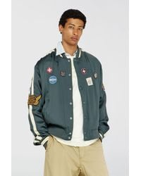 DIESEL - Satin Bomber Jacket With Patches - Lyst