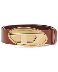DIESEL - Ceinture En Cuir De 4 Cm Avec Plaque Oval D - Lyst