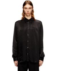 DIESEL - Chemise en cupro avec logo brodé - Lyst