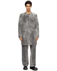 DIESEL - Manteau en denim jacquard motif Prince-de-Galles - Lyst
