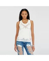 DIESEL - Tank Top With Devoré Lace Effect - Lyst