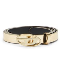 DIESEL - 1.5Cm Slim Belt With Mirrored Metallic Finish - Lyst