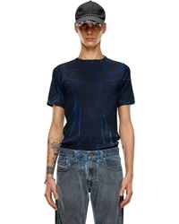 DIESEL - T-Shirt mit Knitter-Effekt-Print - Lyst