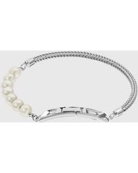 DIESEL - Sterling Chain And Pearl Bracelet - Lyst